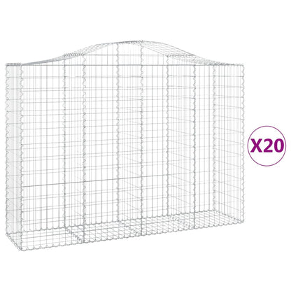 Gabionkurver buede 20 stk 200x50x140/160 cm galvanisert jern