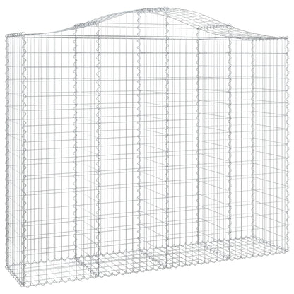 Gabionkurver buede 4 stk 200x50x160/180 cm galvanisert jern