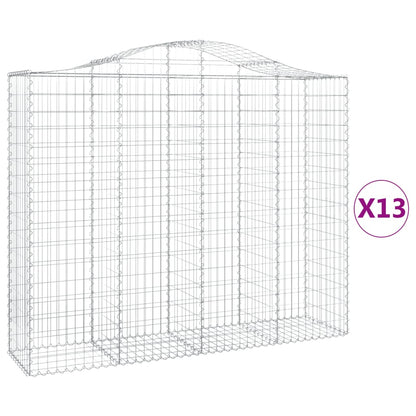 Gabionkurver buede 13 stk 200x50x160/180 cm galvanisert jern