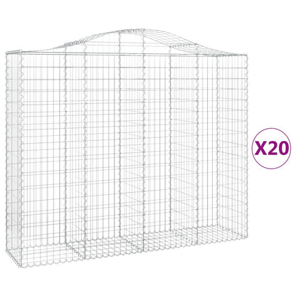 Gabionkurver buede 20 stk 200x50x160/180 cm galvanisert jern