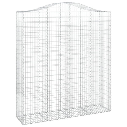 Gabionkurver buede 4 stk 200x50x220/240 cm galvanisert jern