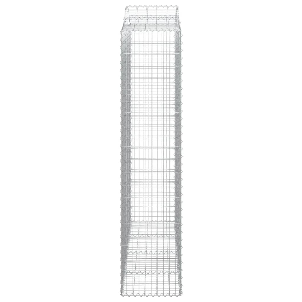 Gabionkurver buede 4 stk 200x50x220/240 cm galvanisert jern