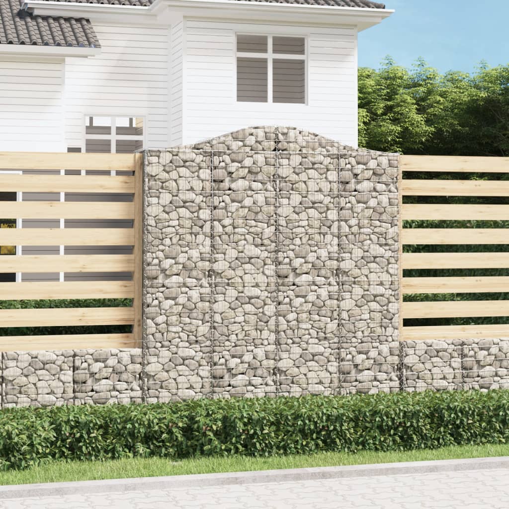 Gabionkurver buede 4 stk 200x50x220/240 cm galvanisert jern