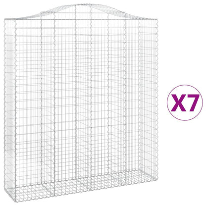 Gabionkurver buede 7 stk 200x50x220/240 cm galvanisert jern