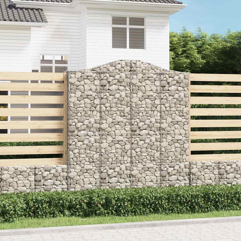 Gabionkurver buede 7 stk 200x50x220/240 cm galvanisert jern