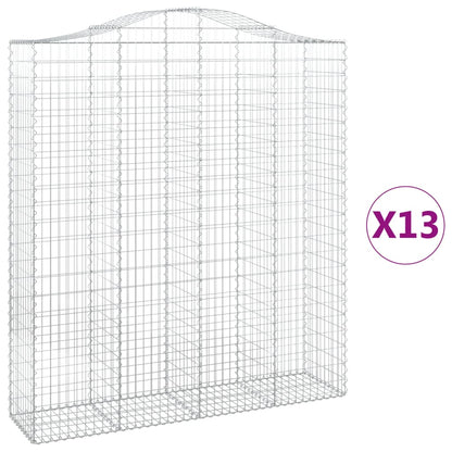 Gabionkurver buede 13 stk 200x50x220/240 cm galvanisert jern