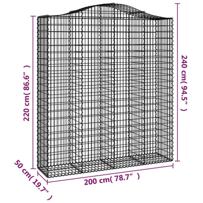Gabionkurver buede 13 stk 200x50x220/240 cm galvanisert jern