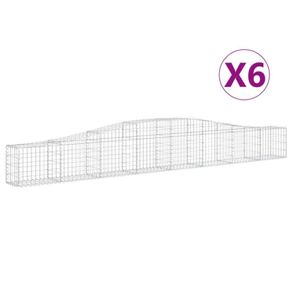 Gabionkurver buede 6 stk 400x30x40/60 cm galvanisert jern