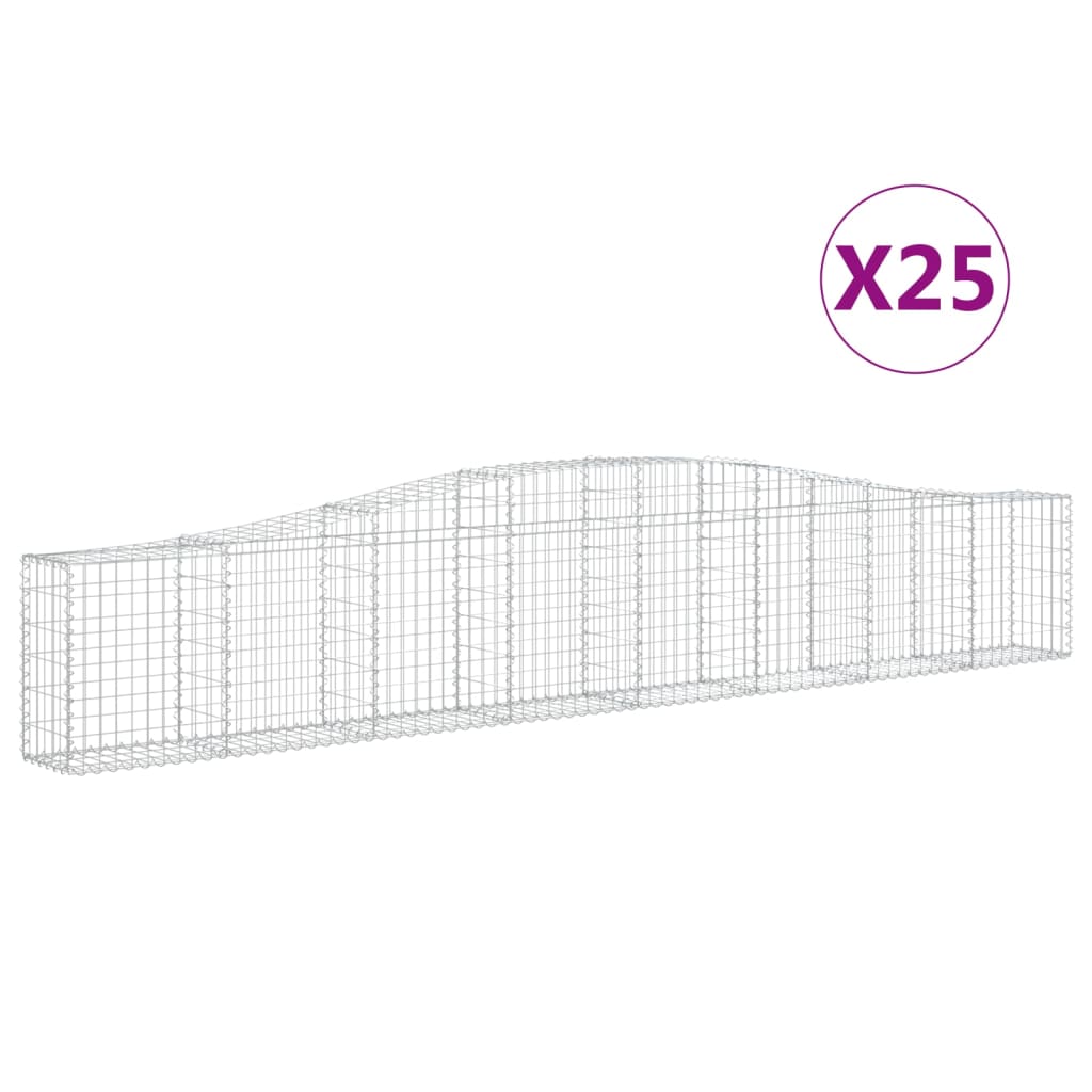 Gabionkurver buede 25 stk 400x30x60/80 cm galvanisert jern