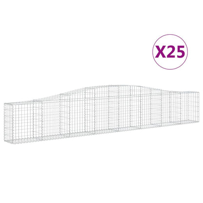Gabionkurver buede 25 stk 400x30x60/80 cm galvanisert jern