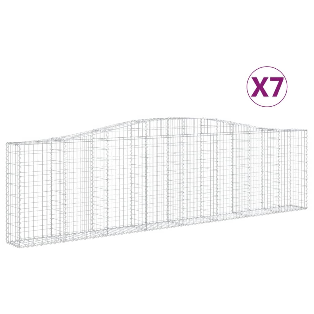 Gabionkurver buede 7 stk 400x30x100/120 cm galvanisert jern