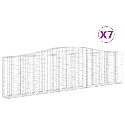 Gabionkurver buede 7 stk 400x30x100/120 cm galvanisert jern