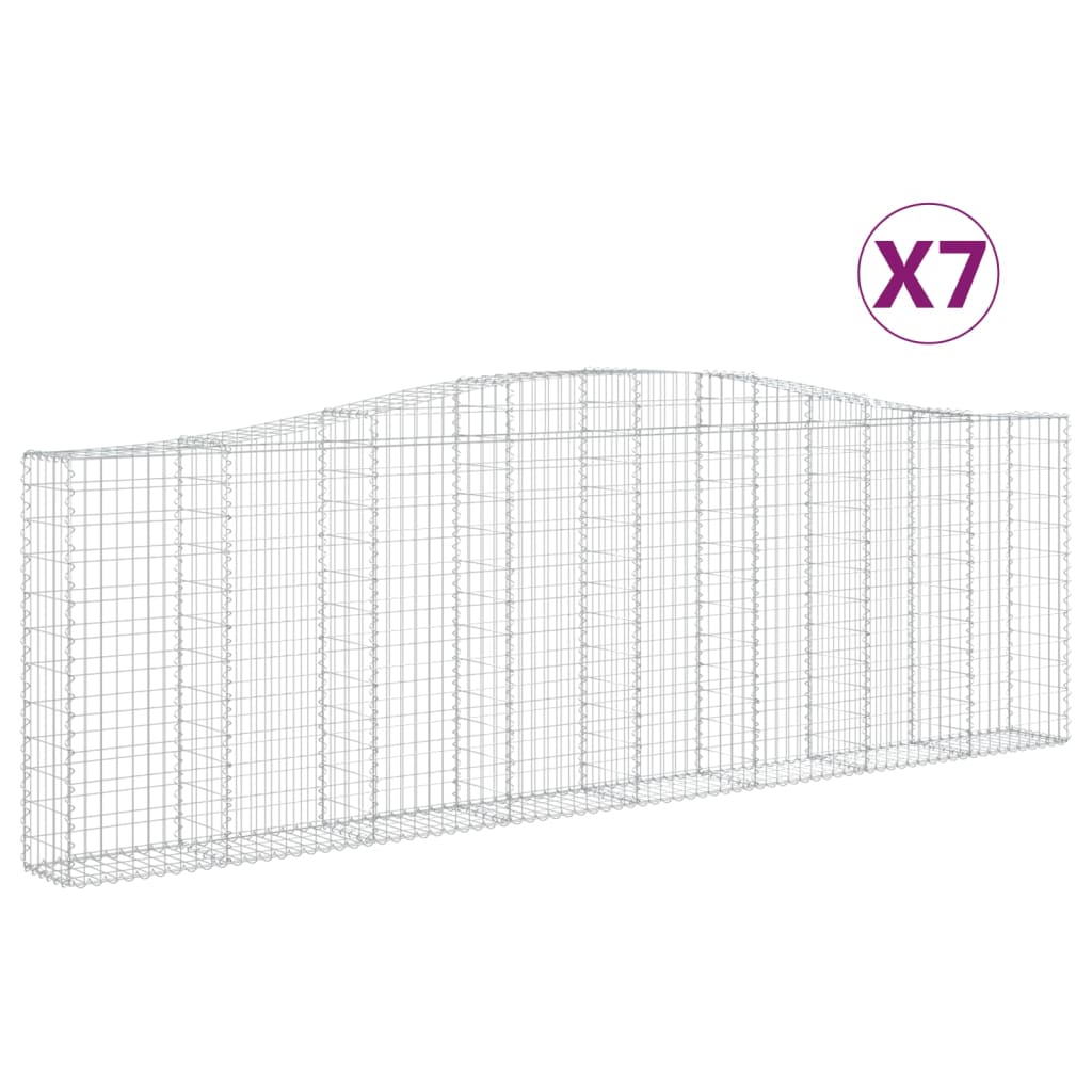 Gabionkurver buede 7 stk 400x30x120/140 cm galvanisert jern