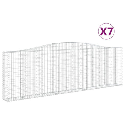 Gabionkurver buede 7 stk 400x30x120/140 cm galvanisert jern