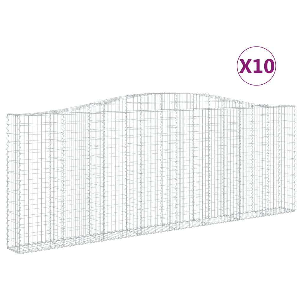 Gabionkurver buede 10 stk 400x30x140/160 cm galvanisert jern