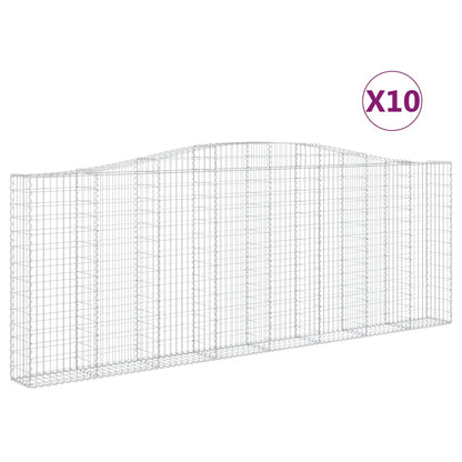 Gabionkurver buede 10 stk 400x30x140/160 cm galvanisert jern