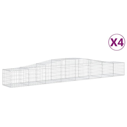 Gabionkurver buede 4 stk 400x50x40/60 cm galvanisert jern