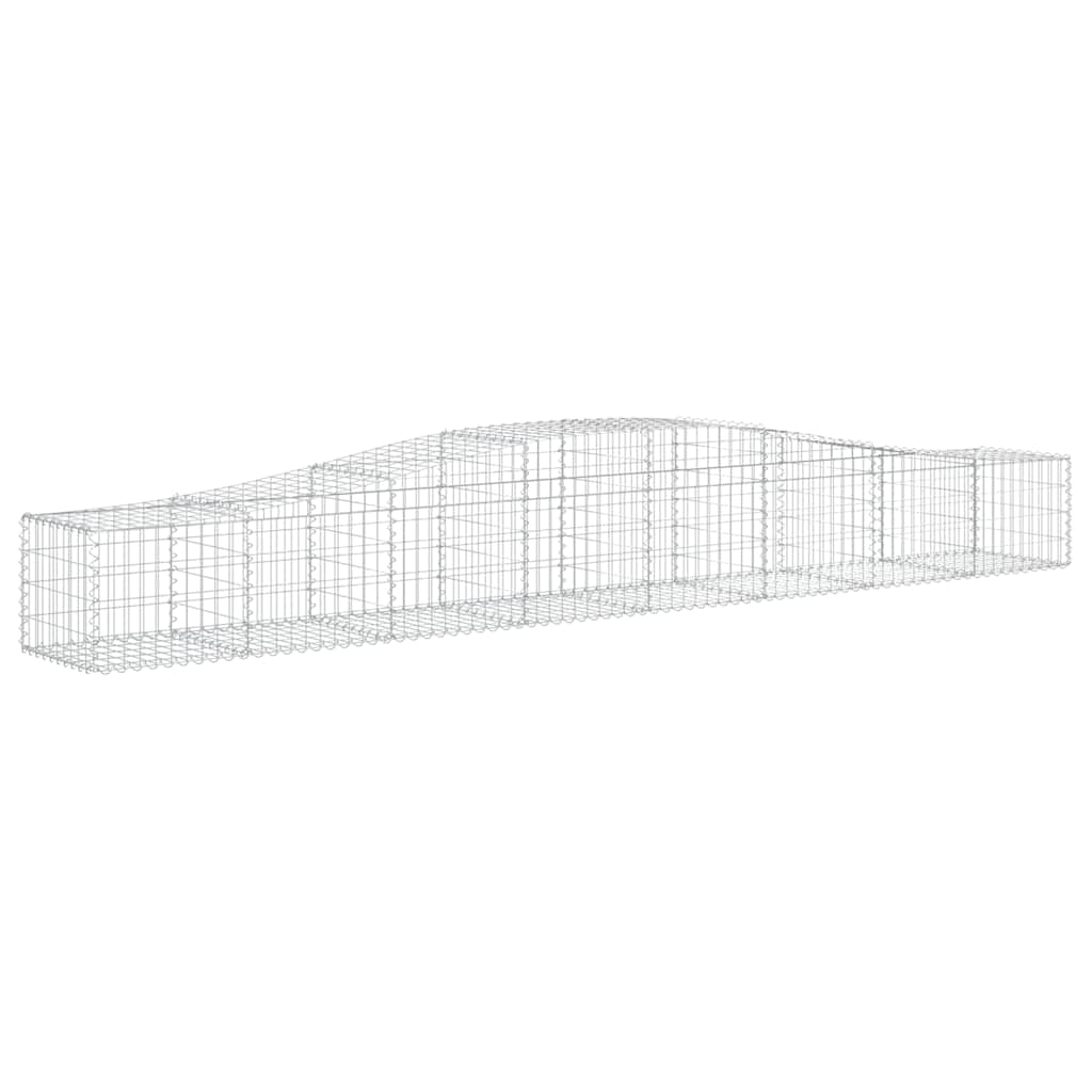 Gabionkurver buede 4 stk 400x50x40/60 cm galvanisert jern