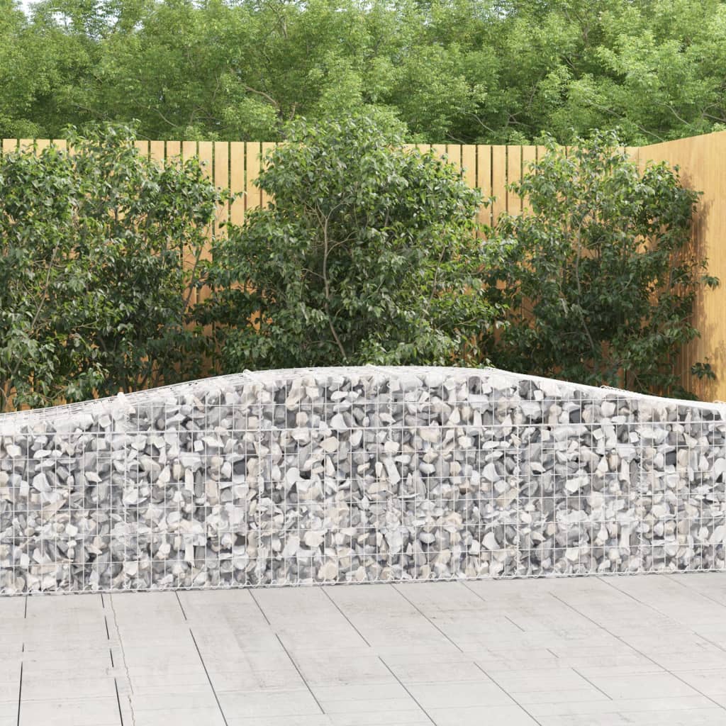 Gabionkurver buede 4 stk 400x50x60/80 cm galvanisert jern