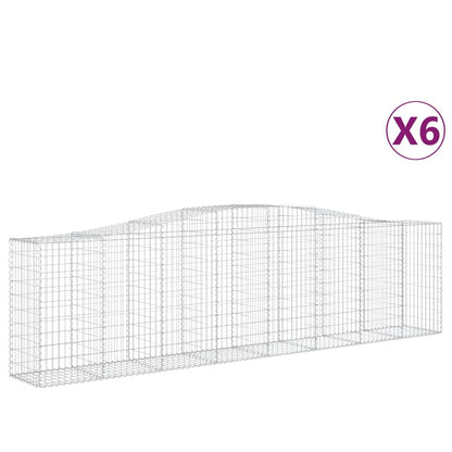 Gabionkurver buede 6 stk 400x50x100/120 cm galvanisert jern