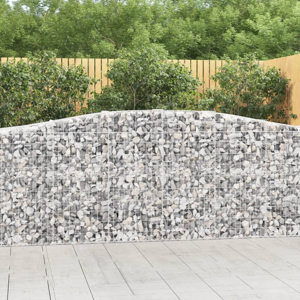 Gabionkurver buede 6 stk 400x50x100/120 cm galvanisert jern