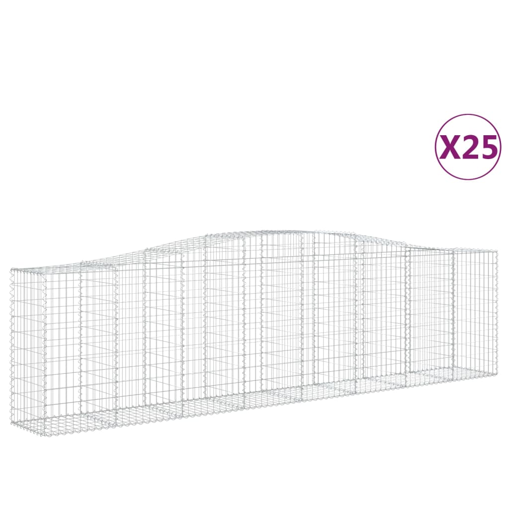 Gabionkurver buede 25 stk 400x50x100/120 cm galvanisert jern