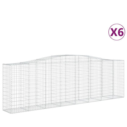 Gabionkurver buede 6 stk 400x50x120/140 cm galvanisert jern