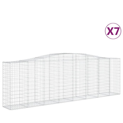 Gabionkurver buede 7 stk 400x50x120/140 cm galvanisert jern
