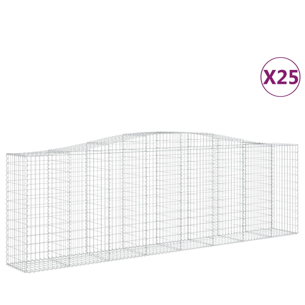Gabionkurver buede 25 stk 400x50x120/140 cm galvanisert jern