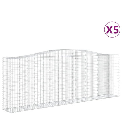 Gabionkurver buede 5 stk 400x50x140/160 cm galvanisert jern