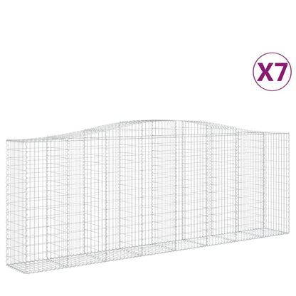 Gabionkurver buede 7 stk 400x50x140/160 cm galvanisert jern
