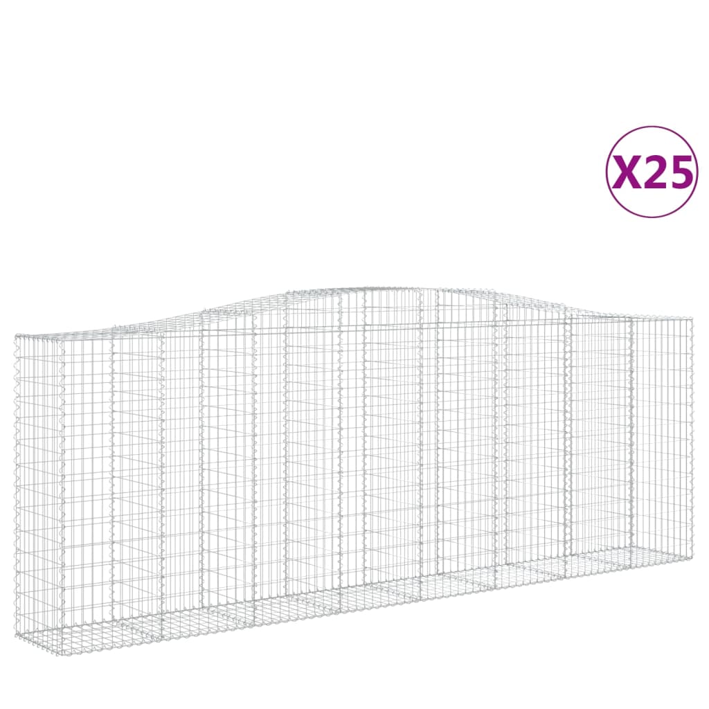 Gabionkurver buede 25 stk 400x50x140/160 cm galvanisert jern