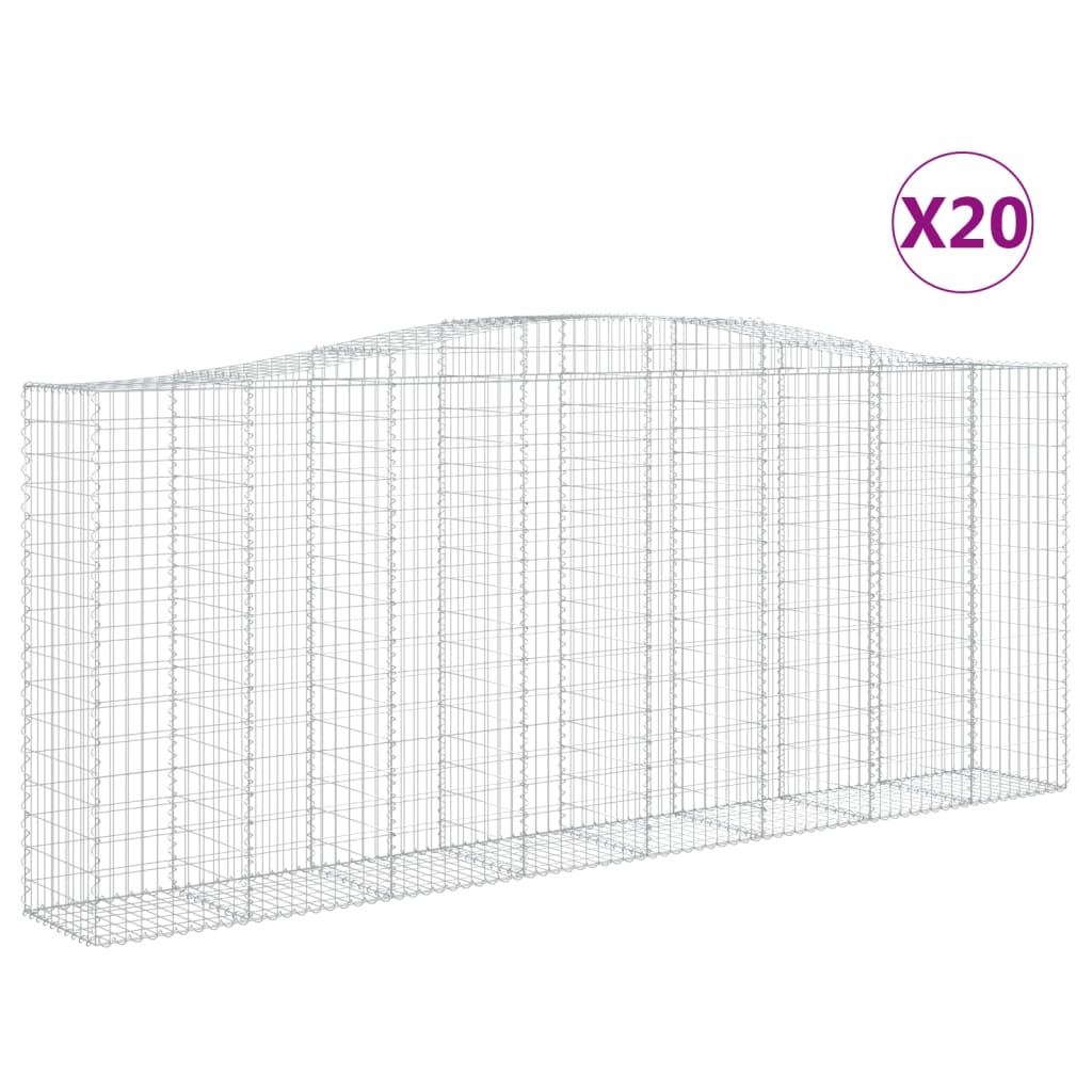 Gabionkurver buede 20 stk 400x50x160/180 cm galvanisert jern