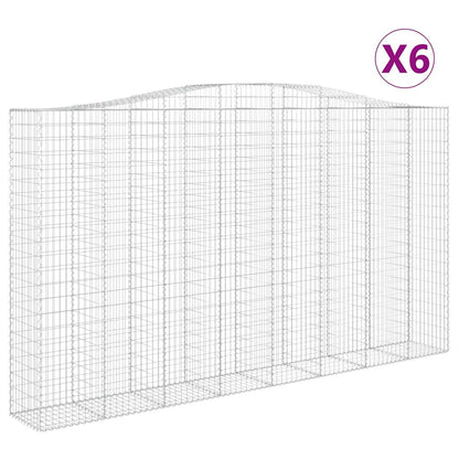 Gabionkurver buede 6 stk 400x50x220/240 cm galvanisert jern