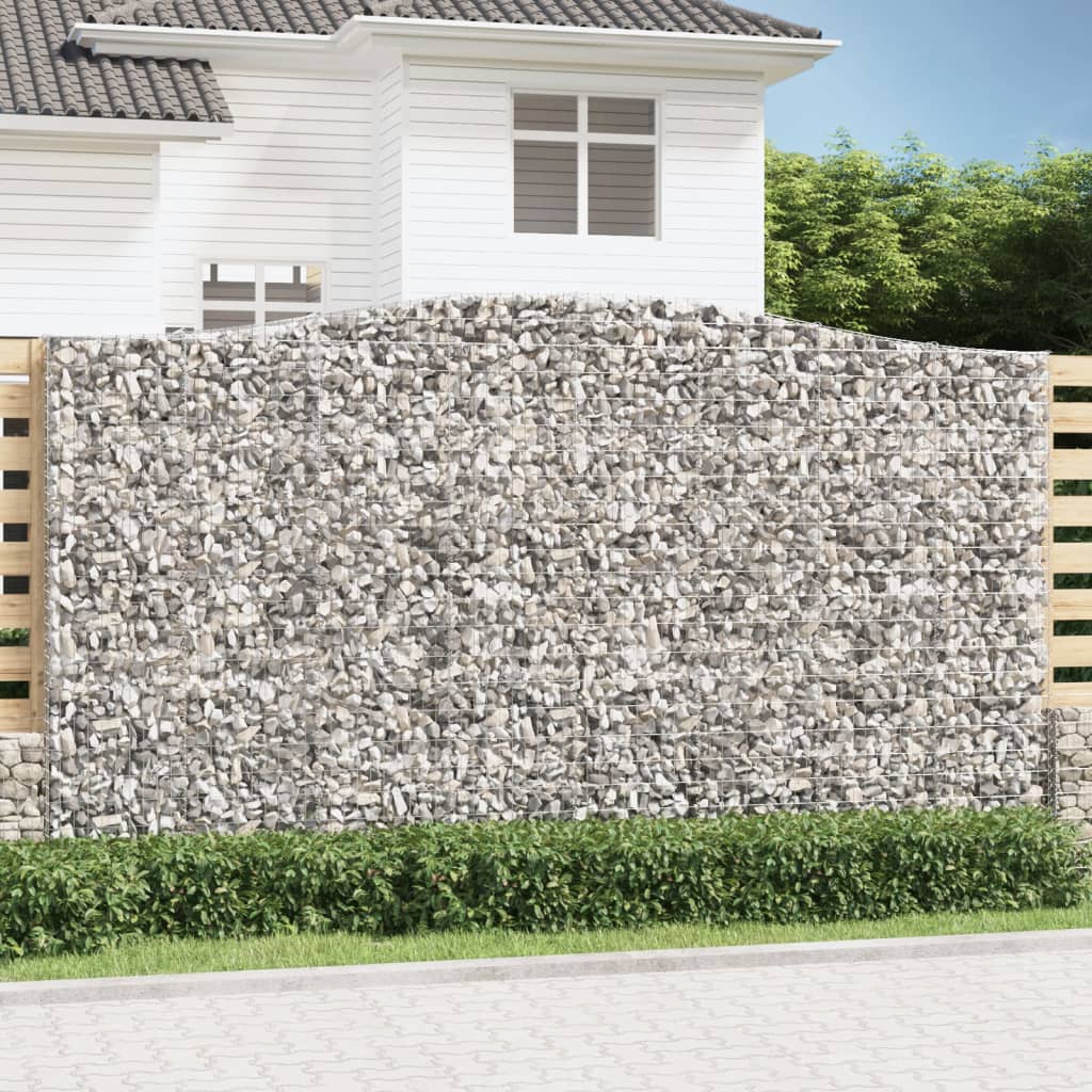 Gabionkurver buede 10 stk 400x50x220/240 cm galvanisert jern
