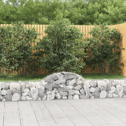 Gabionkurver buede 10 stk 200x30x40/60 cm galvanisert jern