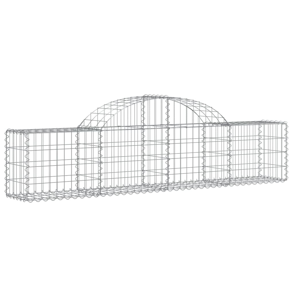 Gabionkurver buede 14 stk 200x30x40/60 cm galvanisert jern
