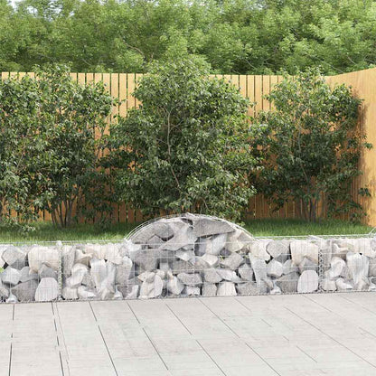 Gabionkurver buede 14 stk 200x30x40/60 cm galvanisert jern