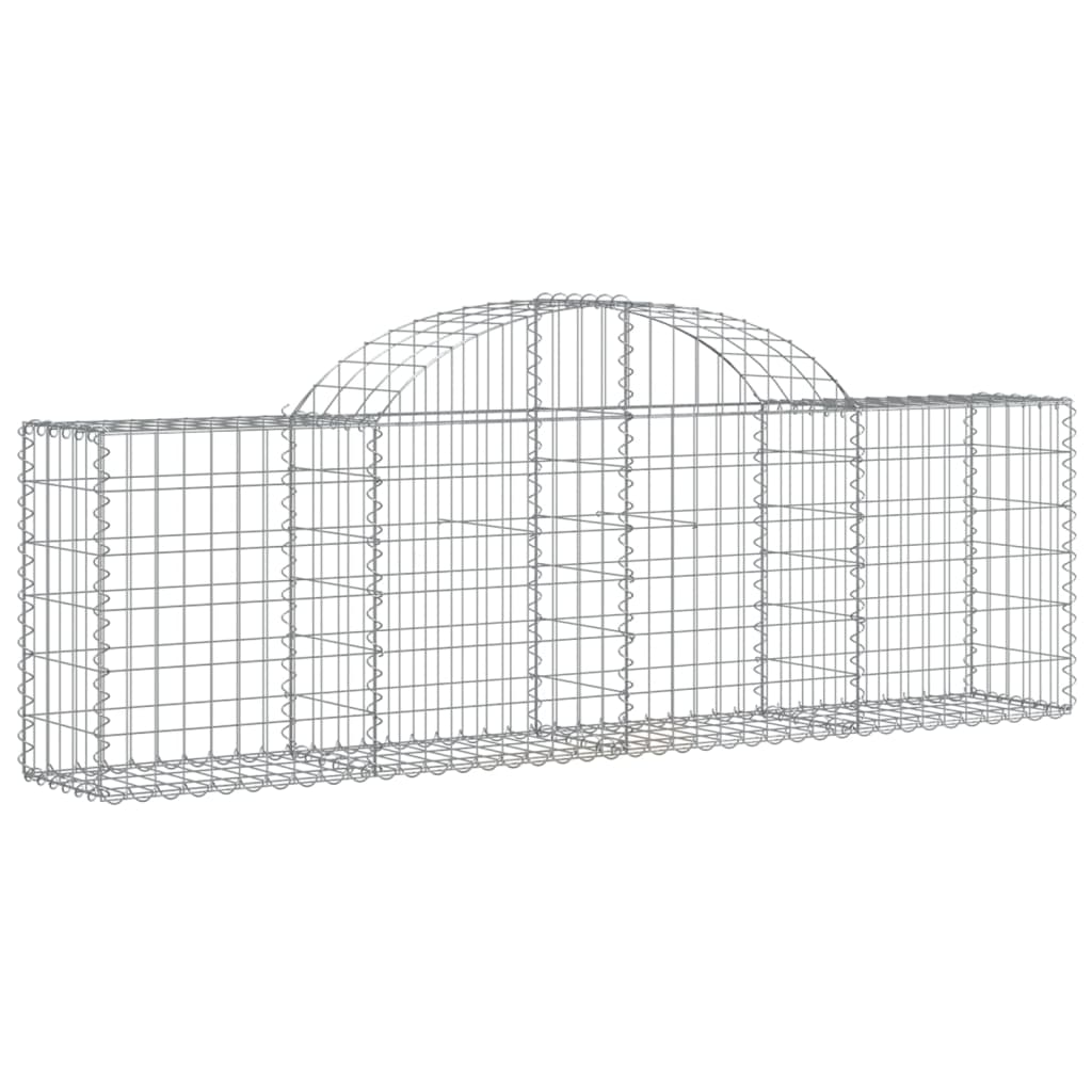 Gabionkurver buede 2 stk 200x30x60/80 cm galvanisert jern