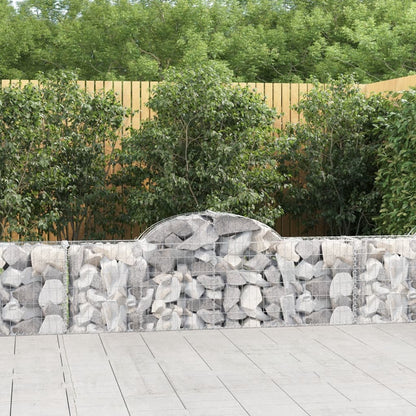 Gabionkurver buede 2 stk 200x30x60/80 cm galvanisert jern