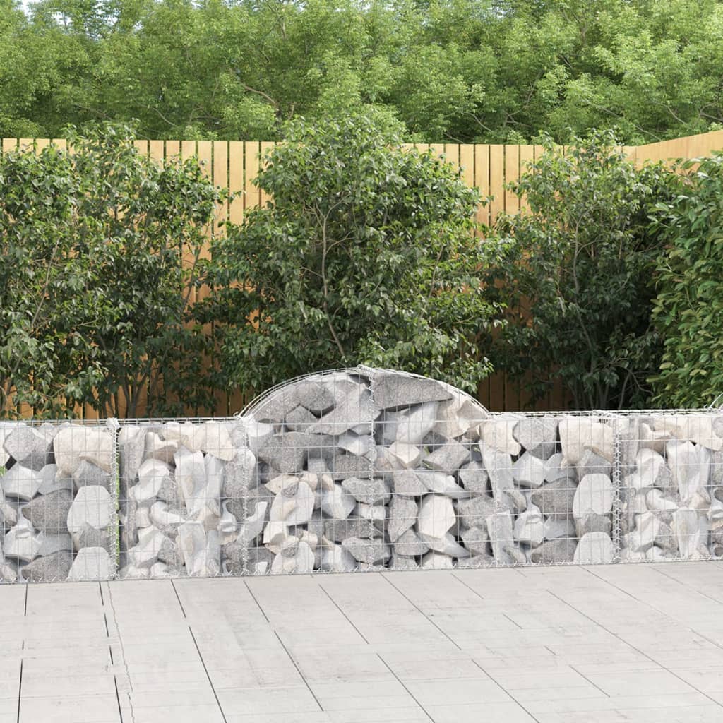 Gabionkurver buede 12 stk 200x30x60/80 cm galvanisert jern