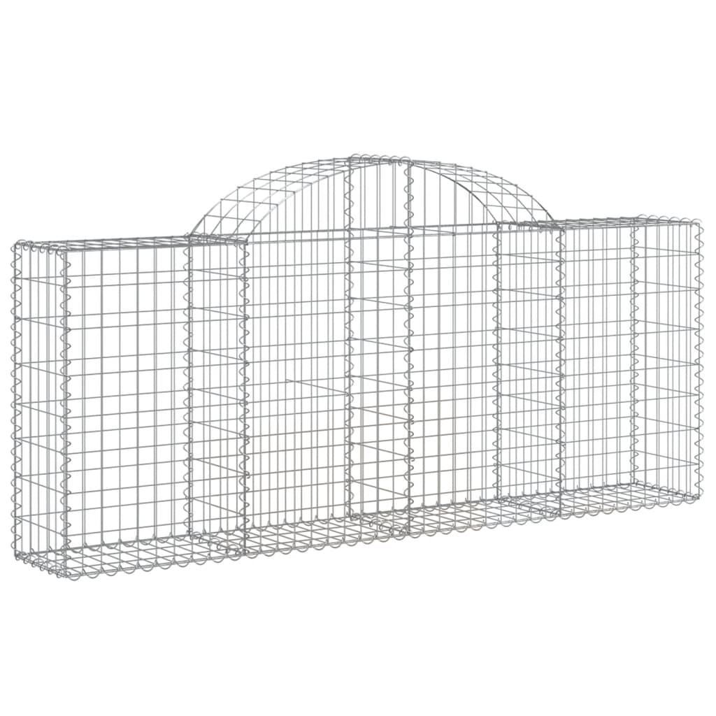 Gabionkurver buede 2 stk 200x30x80/100 cm galvanisert jern