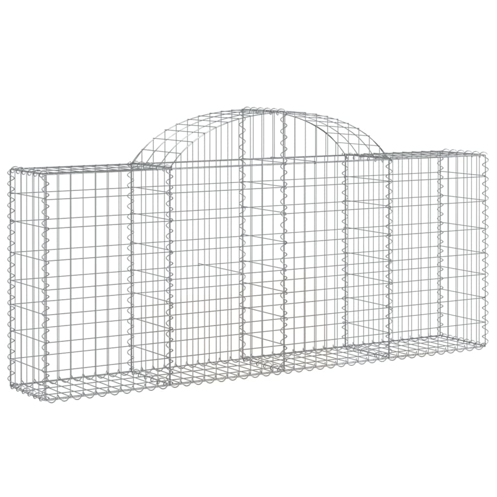 Gabionkurver buede 4 stk 200x30x80/100 cm galvanisert jern