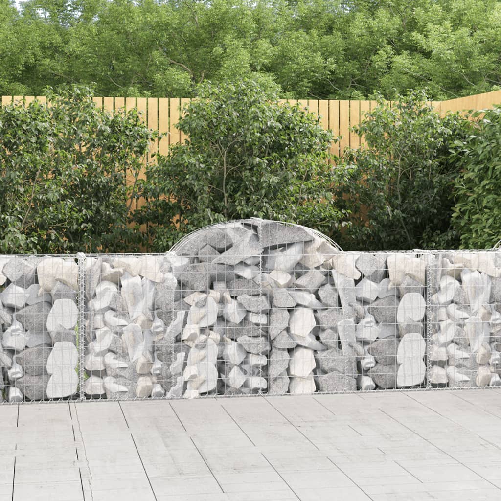 Gabionkurver buede 4 stk 200x30x80/100 cm galvanisert jern