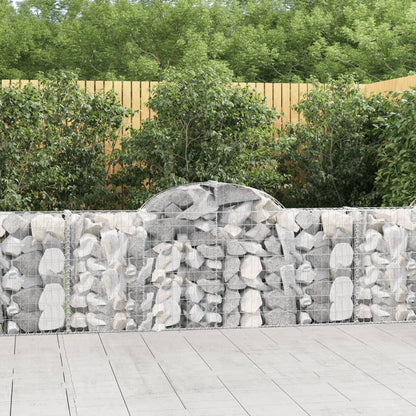 Gabionkurver buede 4 stk 200x30x80/100 cm galvanisert jern