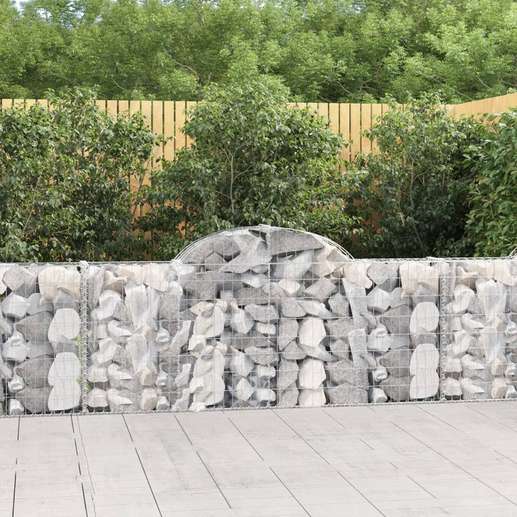 Gabionkurver buede 18 stk 200x30x80/100 cm galvanisert jern