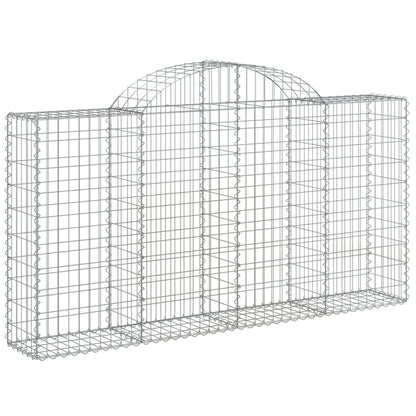 Gabionkurver buede 4 stk 200x30x100/120 cm galvanisert jern