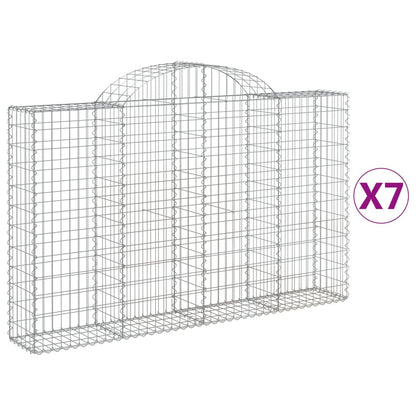 Gabionkurver buede 7 stk 200x30x120/140 cm galvanisert jern