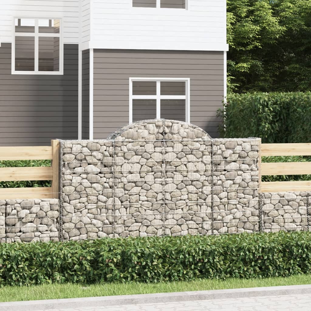 Gabionkurver buede 18 stk 200x30x120/140 cm galvanisert jern