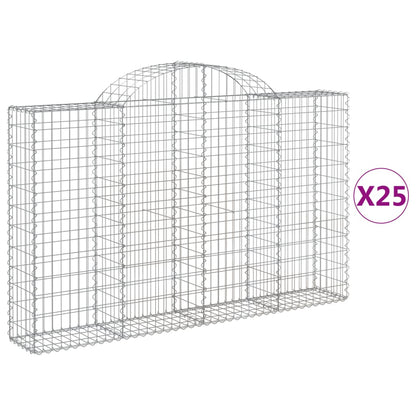 Gabionkurver buede 25 stk 200x30x120/140 cm galvanisert jern